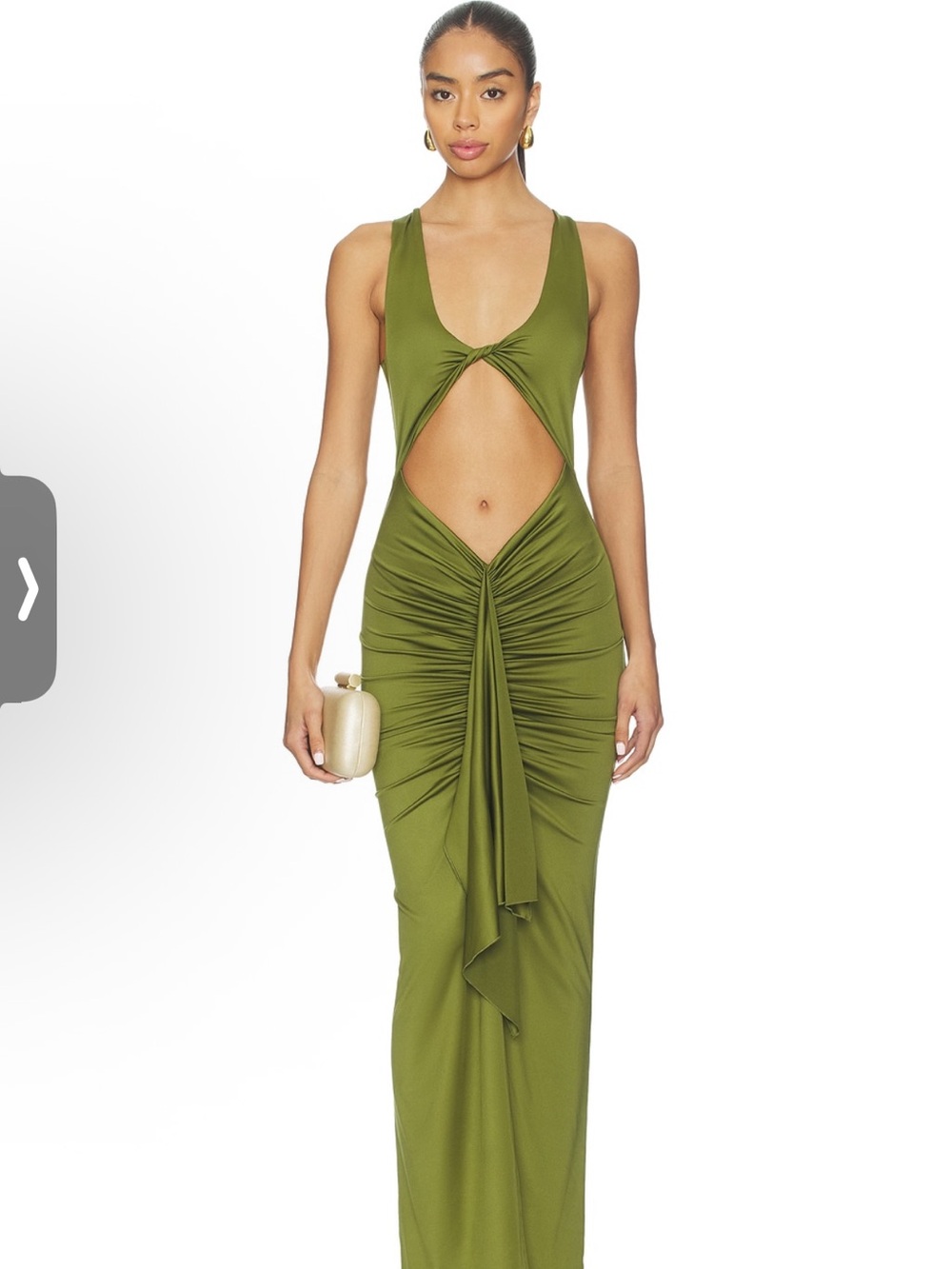 superdown Olive Green Cutout Maxi Dress